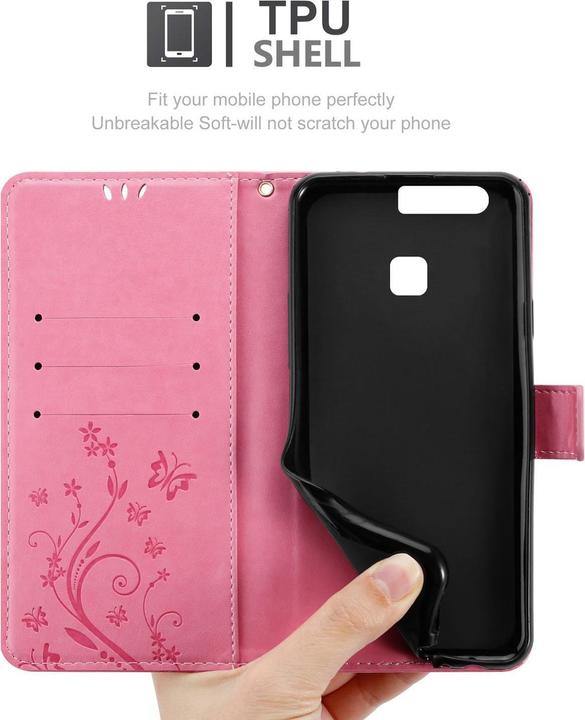 Actual product image Cadorabo Flower Book Cover (Huawei P9)