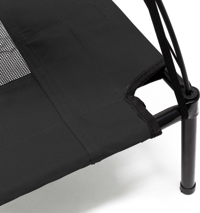 Produktbild Wiltec Hundebett mit Dach Schwarz 76x60x16cm bis 25kg Outdoor Hundeliege Sonnendach (Hund)