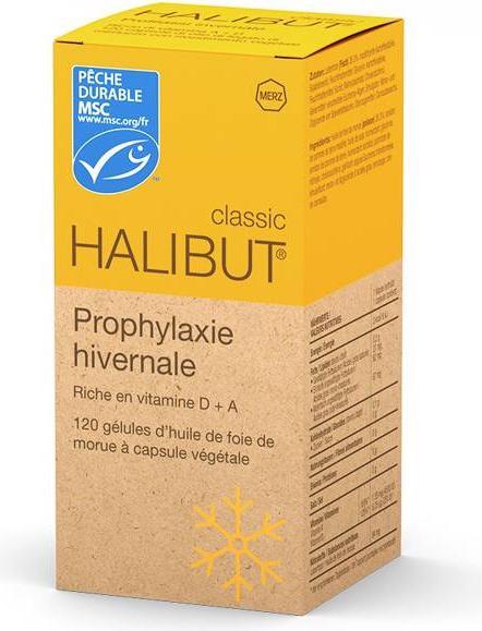 Image du produit Halibut CLASSIC min A et D 120 gélules (120 pièce(s), Capsules, 53 g)