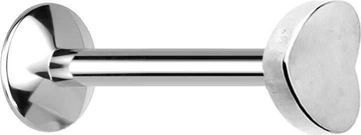 Produktbild Star Piercing Micro UFO Labret Innengewinde silber mit Herz (ohne Messing, Chirurgenstahl 316L)
