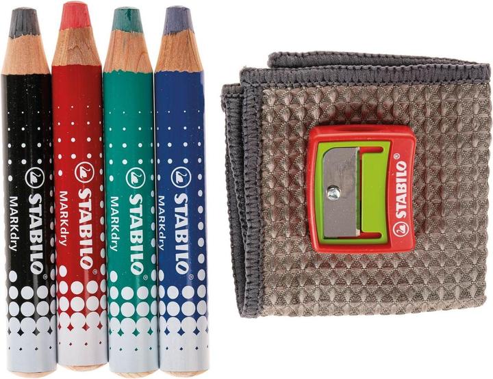 Produktbild STABILO Marker MARKdry (Grün, Blau, Schwarz, Rot, 5 mm, 4 x)