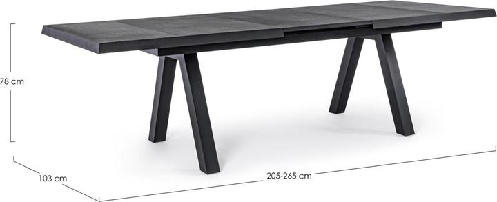 Image du produit Bizzotto Table à rallonge de jardin Krion 205- anthracite (205 cm)