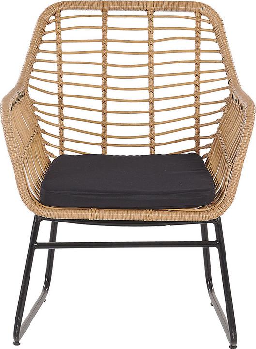 Immagine prodotto Beliani Set da salotto in rattan naturale con cuscini a 4 posti Nero MINORI