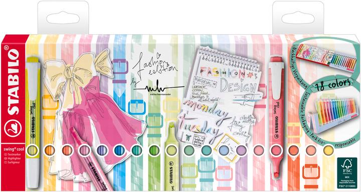 Produktbild STABILO swing cool Textmarker (Sortiert, 1 mm, 18 x)
