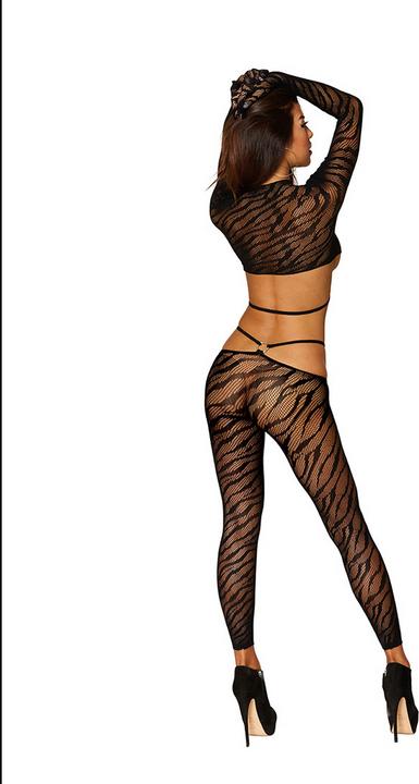 Actual product image Dreamgirl Bralette and Legging Diamond - One Size - Black (One size)