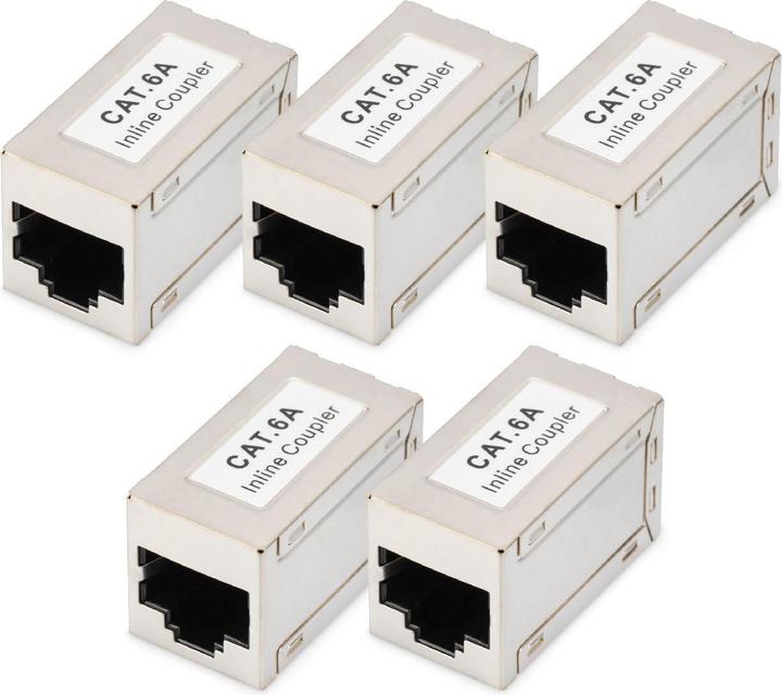 Digitus CAT6A modulare Kupplung, voll geschirmt RJ45 auf RJ45, 5 Stk. (Netzwerk Kupplung)