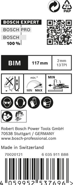 Actual product image Bosch Professional Zubehör EXPERT 'Hardwood 2-side clean' T 308 BF Jigsaw blade, 25 pieces