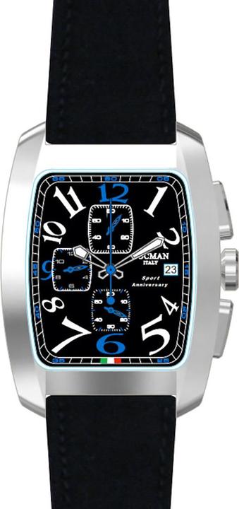 Produktbild Locman Italy Herrenuhr Sport Anniversary Chrono schwarz/blau Ref. 0470 (Chronograph, 37 mm)