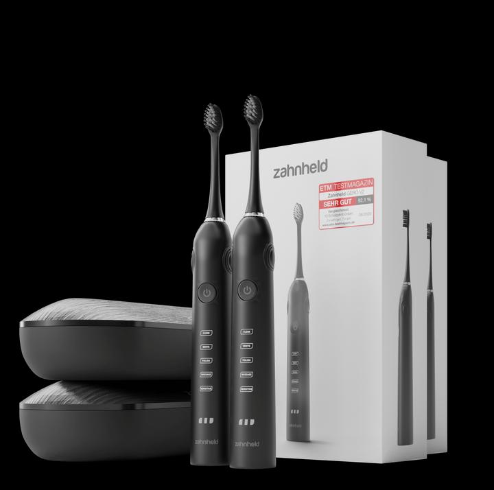 Image du produit Zahnheld Schallzahnbürste im Doppelpack Schwarz (Brosse à dents sonique)