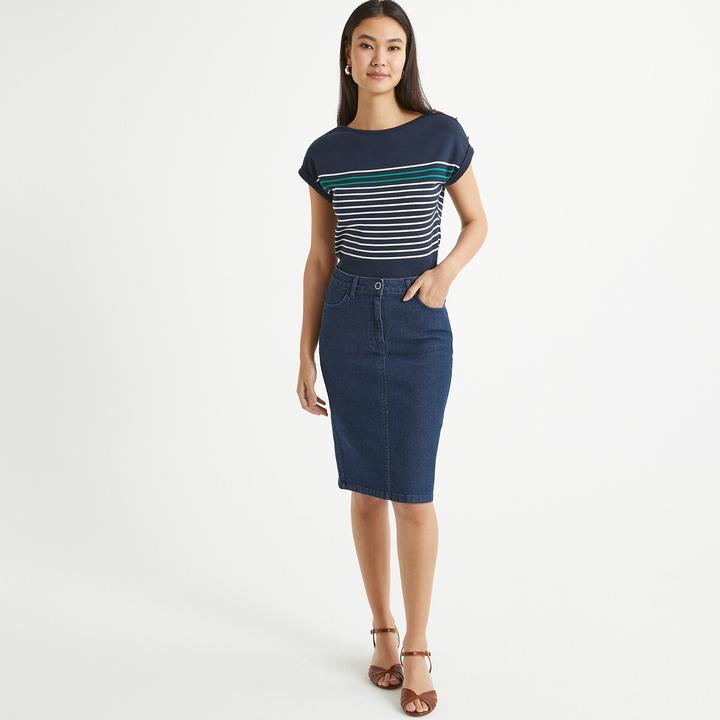 Actual product image Anne Weyburn Stretch denim denim skirt (34)