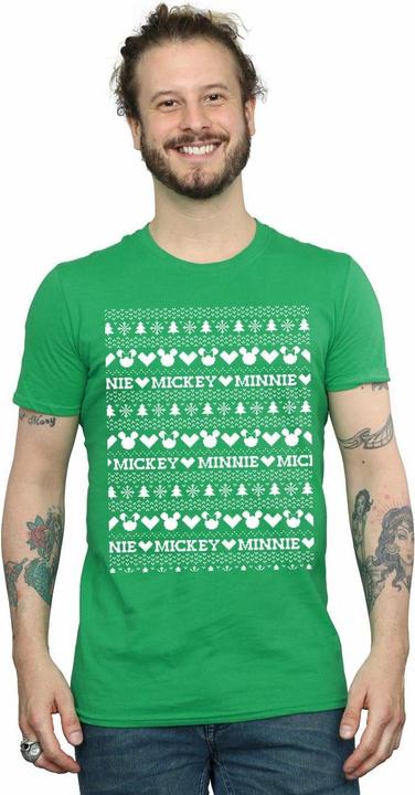 Immagine prodotto Disney Mickey And Minnie Christmas Fair Isle Maglietta Uomo (XXL)