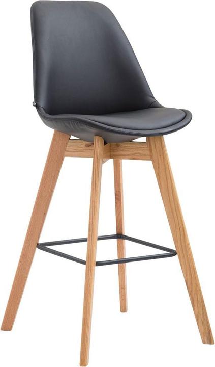 Swisshandel24 Bar stool Metz imitation leather Natura, black