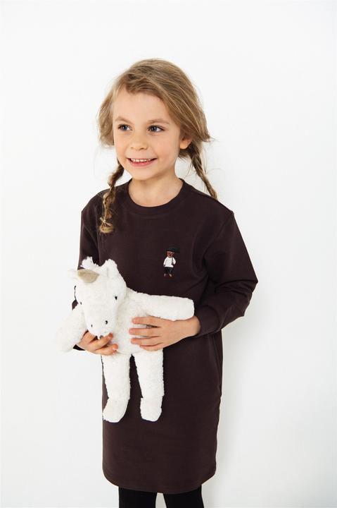 Produktbild Hebe Warmes Sweatshirt-Kleid mit gesticktem Bär (110)