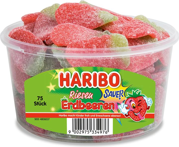 Haribo Sour Giant Strawberries (75 pcs., 1200 g)