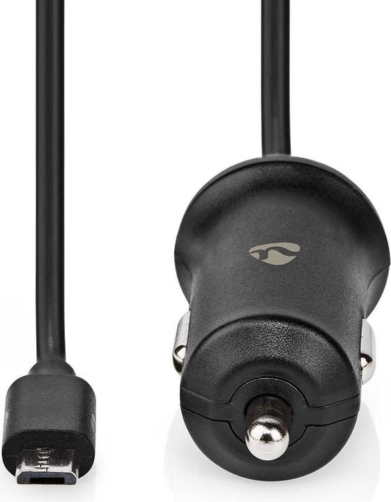 Actual product image Nedis CCHAM240ABK Car Charger 2.4 A Fixed Cable Micro-USB Black