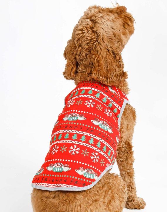 Actual product image Friends Dog pyjamas Central Perk Christmas design (XS, Dog coat)