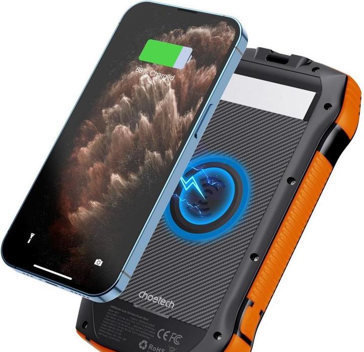 Image du produit Choetech Banque d'énergie solaire avec charge inductive 20000mAh PD 20W / QC 18W / Qi 10W (B657) (20000 mAh, 20 W, 20000 Wh)
