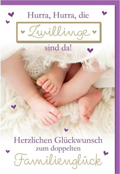 Produktbild Braun + Company Glückwunschkarte Zwillinge 11.5 x 17 cm (1 Stk.)