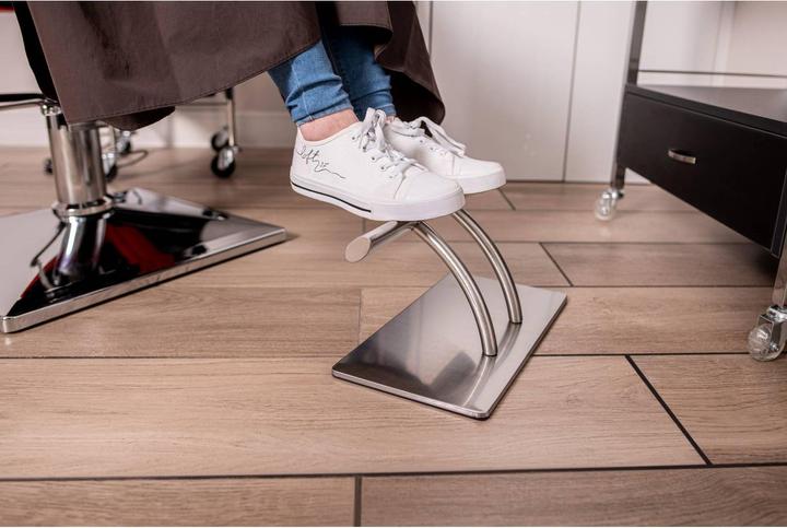 Produktbild Physa Fussstütze Friseurstuhl Edelstahl Fussraste Friseur Salon Fussauflage oval