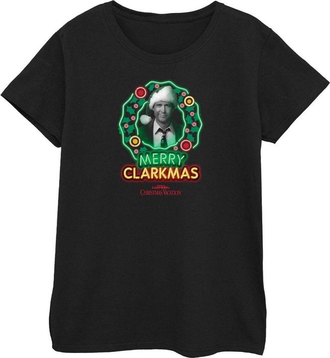 Actual product image National Lampoon´s Vacation Womens/Ladies Greyscale Clarkmas Cotton T-Shirt (XXL)