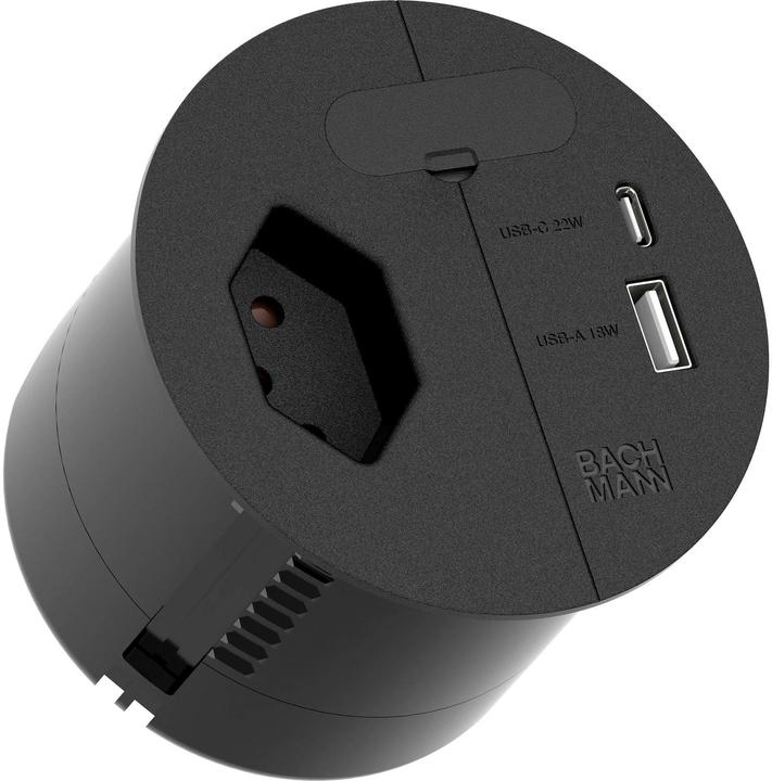 Produktbild Bachmann LOOP IN CHARGE 1xCH T13 1xUSB A/C 22W 1xKBD 2.0m T12 bk