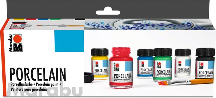 Image du produit Marabu Peinture de départ pour la porcelaine (Blanc, Jaune, Vert, Rouge, 15000 ml)