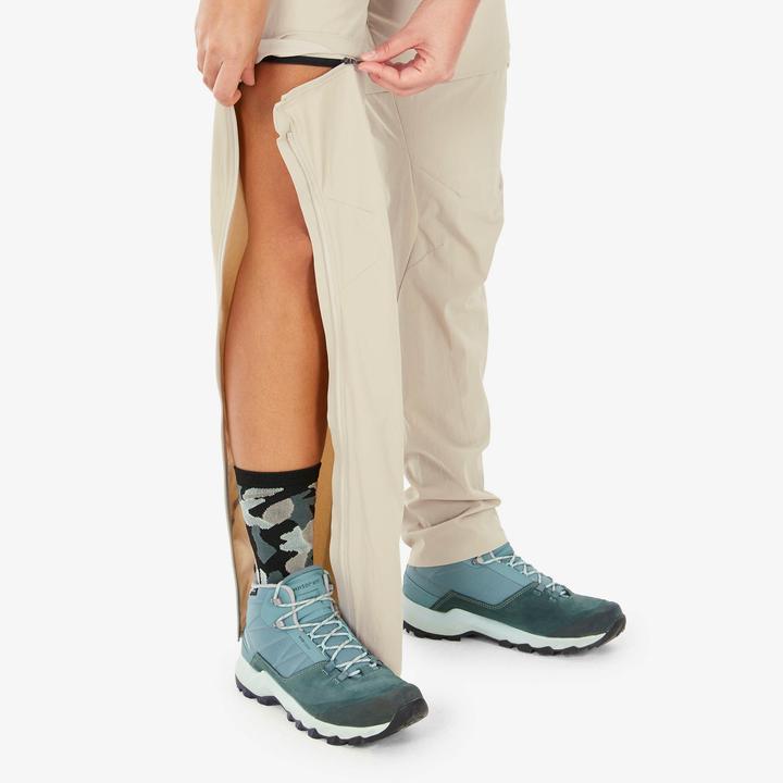 Immagine prodotto Quechua Pantaloni da trekking con zip da donna - MH500 beige (L)
