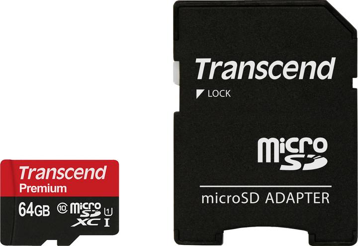 Produktbild Transcend microSDXC Premium 400x UHS-I (64 GB, microSDXC, U1, UHS-I)
