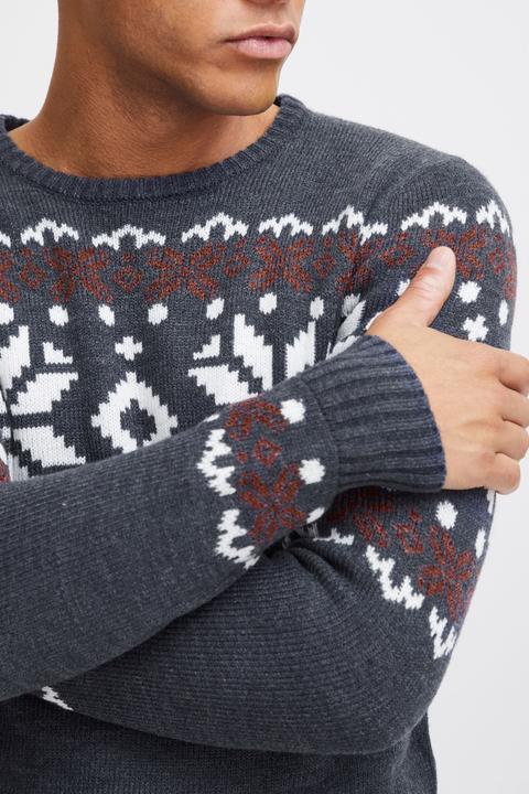 Actual product image Solid Norwig Men's Jumper Chunky Knit Pullover With Crew Neck (M)