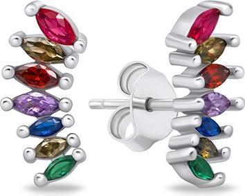 Image du produit Brilio Argent - Boucles d'oreilles en argent avec zircons colorés EA722WRBW