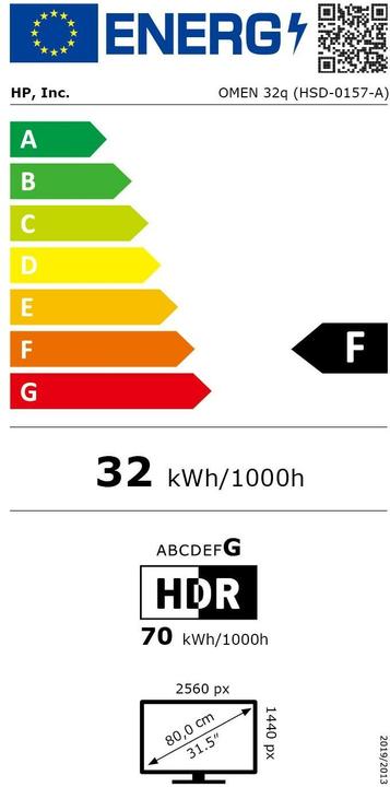 Energy Label HP Omen 32q (2560 x 1440 pixels, 31.50")