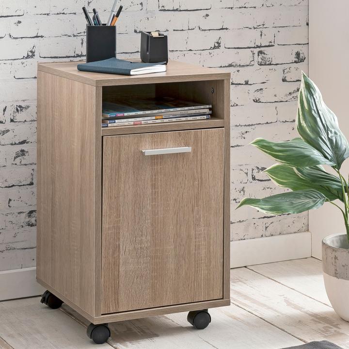 Actual product image FineBuy Roll container wood veneered brown