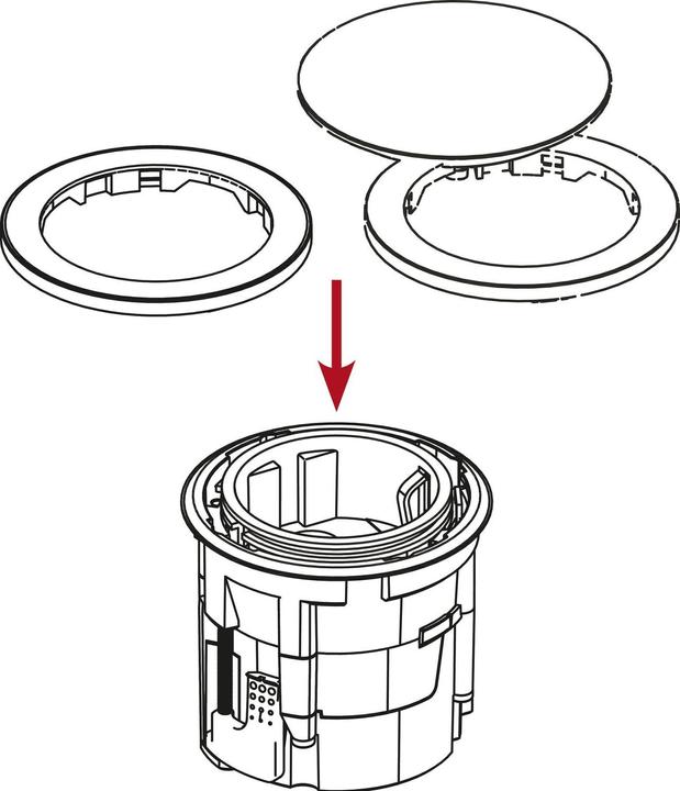 Actual product image Evoline One socket outlet without cover ring ø 59mm with angled plug plastic black