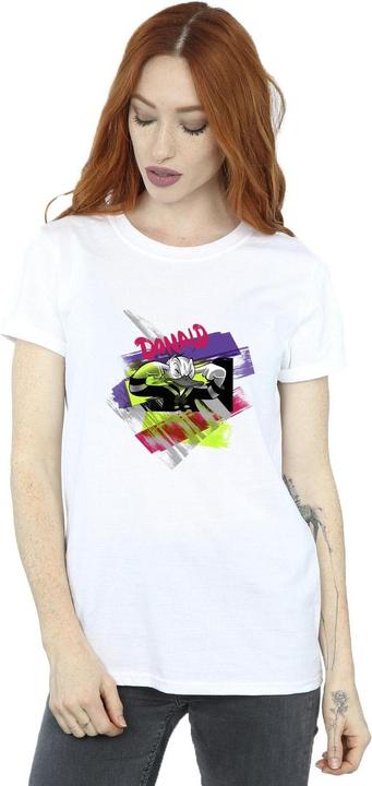 Actual product image Disney Womens/Ladies Donald Duck Ear Plug Bright Cotton Boyfriend T-Shirt (3XL)