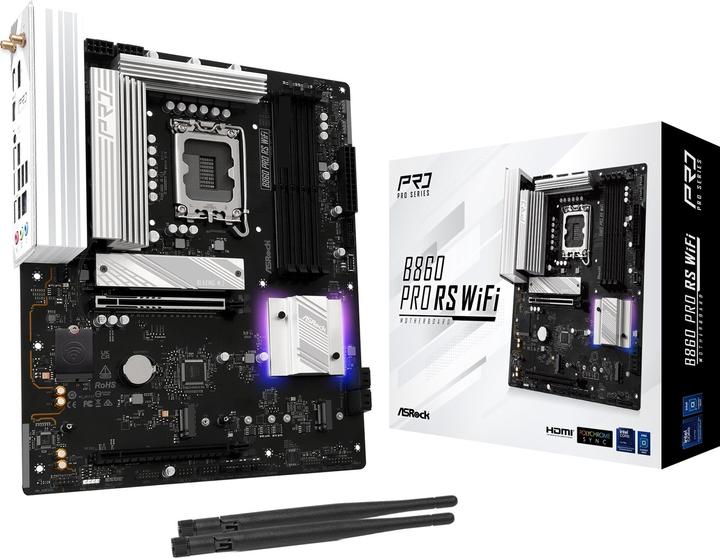 Actual product image AsRock B860 Pro RS WiFi DDR5 Intel S retail (LGA 1851, Intel B860, ATX)