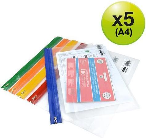 Actual product image Rapesco Document folder with zip fastener 1503 A4+ assorted (A4+, 5 x)