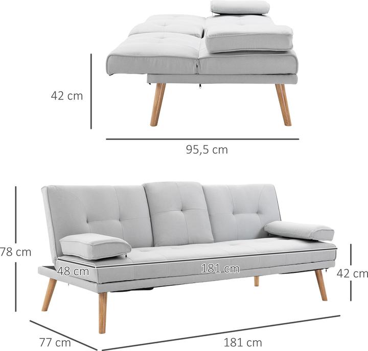 Produktbild Outsunny Schlafsofa (3-Sitzer, Sofabezug)