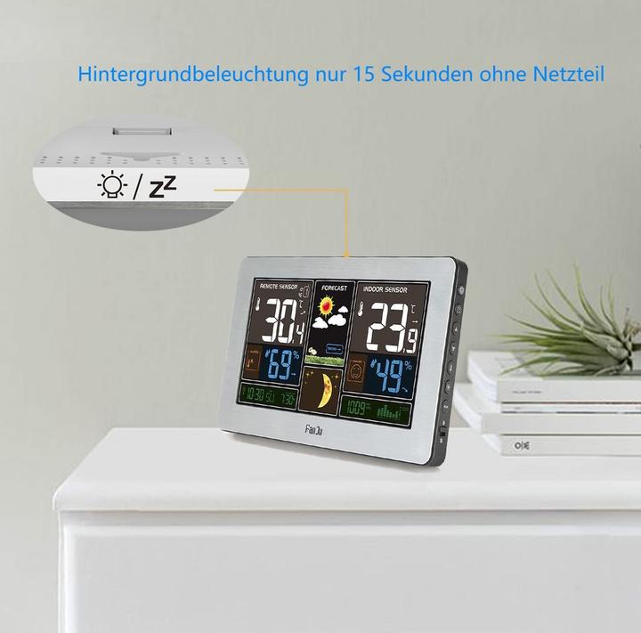 Produktbild FanJu FJ3378 Funkwetterstation, silber