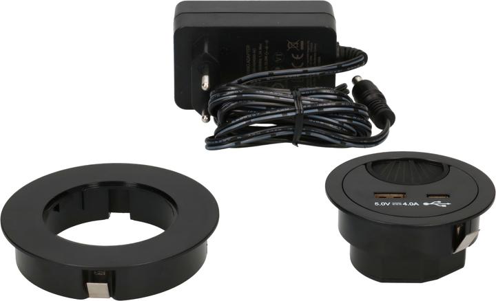 Produktbild Max Hauri Office Line Kabeldurchführung mit USB/A und USB/C Charger