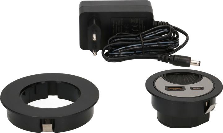 Produktbild Max Hauri Office Line Kabeldurchführung mit USB/A und USB/C Charger