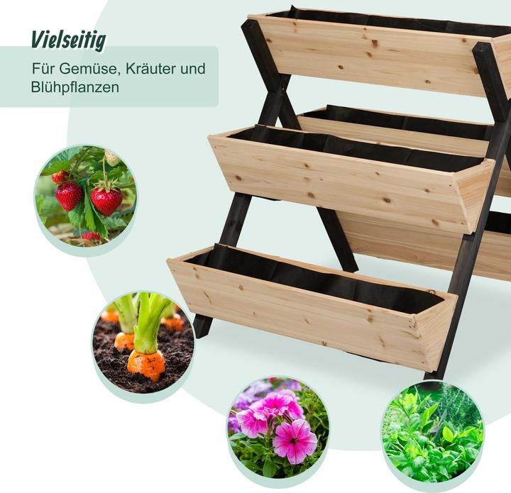 Productafbeelding Relaxdays Vertikalbeet mit 5 Kästen