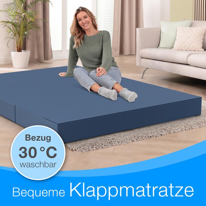 Produktbild Bestschlaf Klappmatratze, 3-teilige Faltmatratze, Reisebett, Gästematratze (140 x 195 cm, Schaumstoffkern)