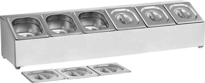 Actual product image Royal Catering Gastronorm Pan Holder - Incl 6 1/6 Gastronorm Containers with Lids (2.20 l)