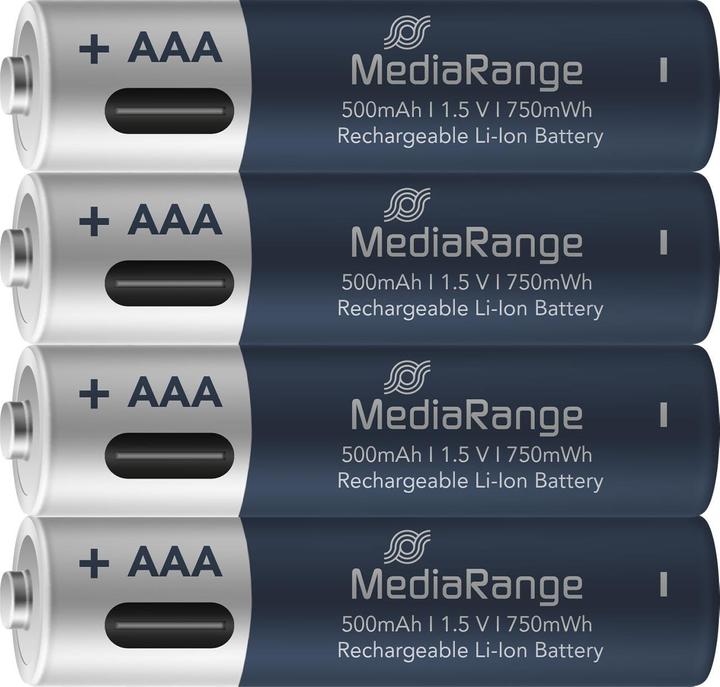 Immagine prodotto MediaRange Ricaricabile USB-C (4 pz., AAA, 500 mAh)