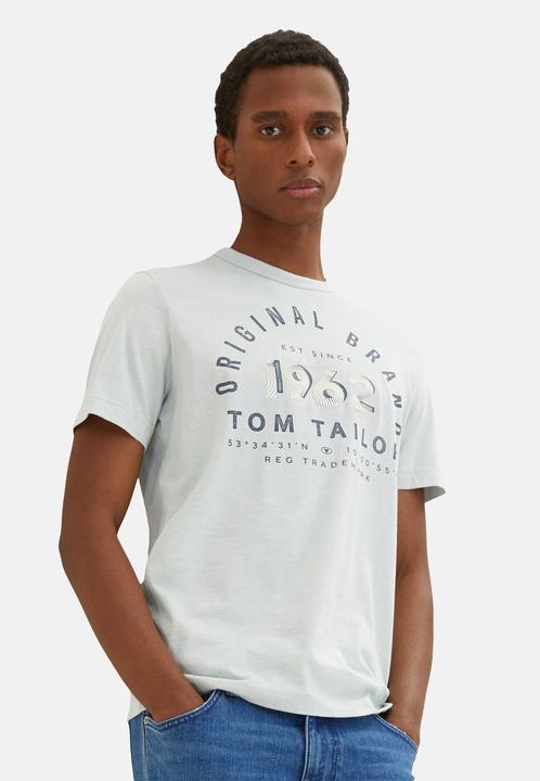 Produktbild Tom Tailor T-Shirt Gestreiftes Kurzarmshirt mit Rundhalsausschnitt und Print (XXL)