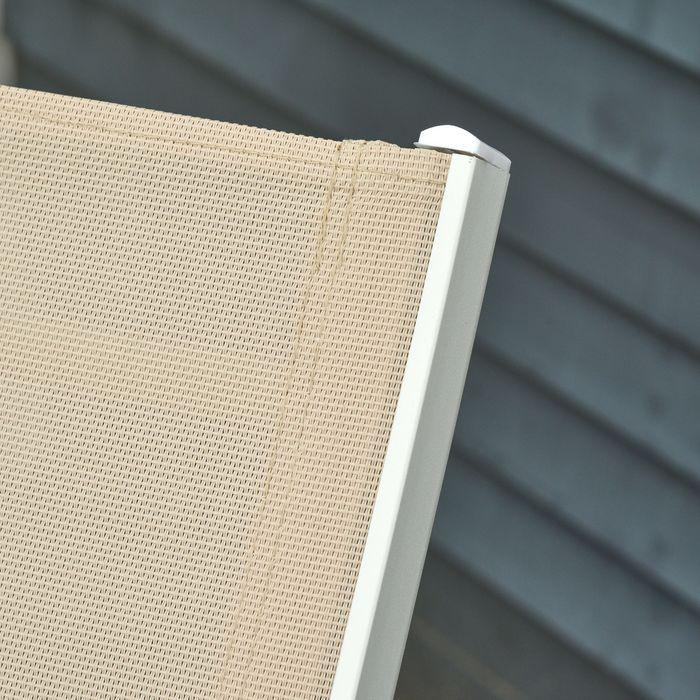 Immagine prodotto Swisshandel24 Lettino prendisole, lettino da giardino, schienale a 5 livelli, alluminio, bianco crema, 169 x 65 x (169 cm)