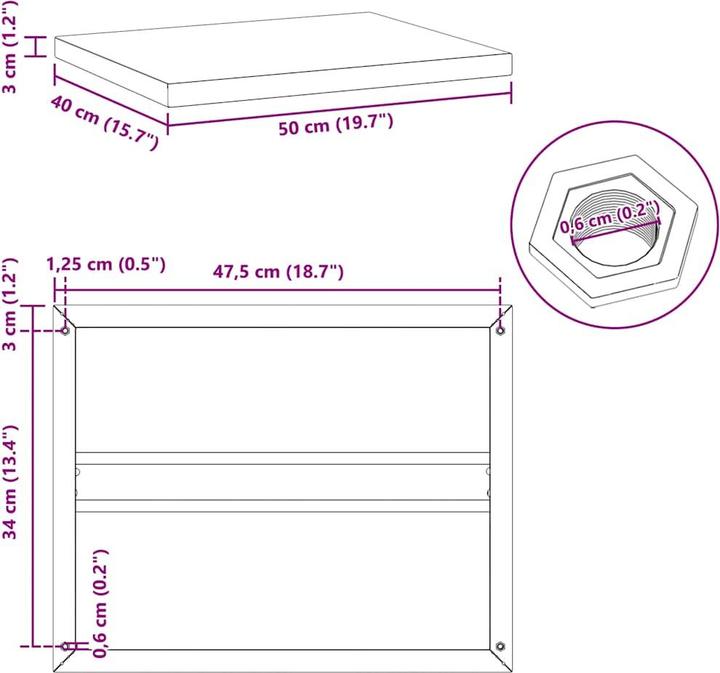 Immagine prodotto VidaXL Mensole a muro 2 pezzi. Nobile (50 x 40 x 3 cm)