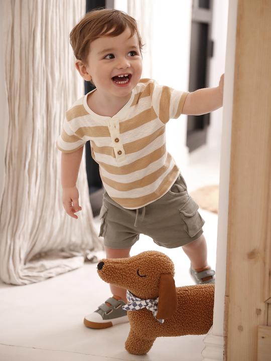 Image du produit Vertbaudet Bio-Kollektion: Gestreiftes Baby Shirt aus Waffelpikee (86)
