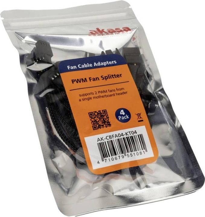 Actual product image Akasa PWM fan splitter, pack of 4