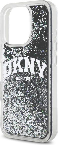 Actual product image DKNY DKHCP16LLBNAEK iPhone 16 Pro 6.3" black/black hardcase Liquid Glitter Arch Logo (Apple iPhone 16 Pro)